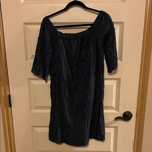 Madewell Navy and White Striped Blouse